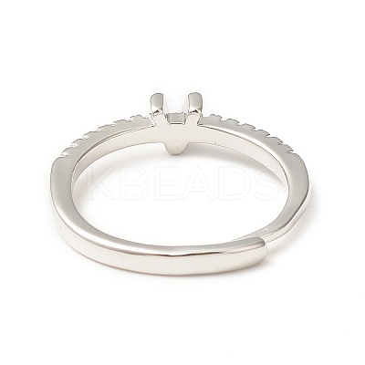 Clear Cubic Zirconia Initial Letter Adjustable Ring RJEW-C052-01P-V-1