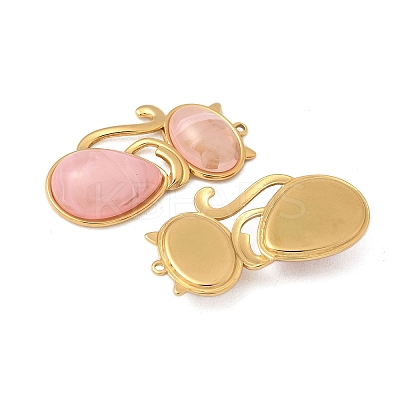 304 Stainless Steel Resin Pendants STAS-V015-59G-01-1