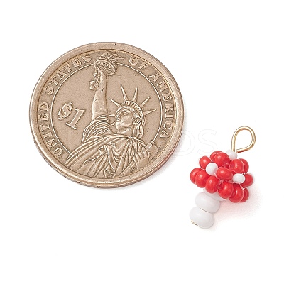 Beaded Mushroom Charms PALLOY-MZ01205-01-1