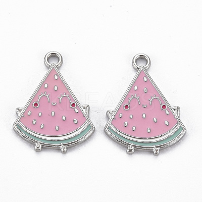 Rack Plating Alloy Enamel Pendants ENAM-N053-30-RS-1