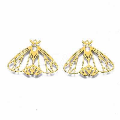 PVD Vacuum Plating 201 Stainless Steel Filigree Pendants LS-STAS-S118-009G-NF-1