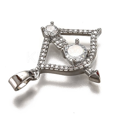Brass Clear Cubic Zirconia Constellation Charms KK-B031-08P-1