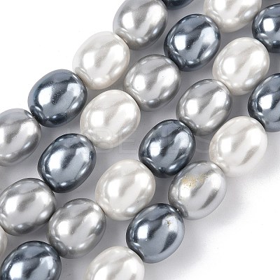 Electroplated Shell Pearl Beads Strands BSHE-Z010-01A-1