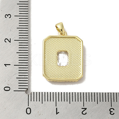 Brass Micro Pave Clear Cubic Zirconia Pendants KK-I708-02D-G-1