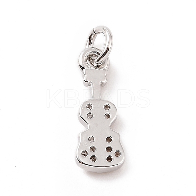 Brass Micro Pave Cubic Zirconia Charms KK-C012-13P-1