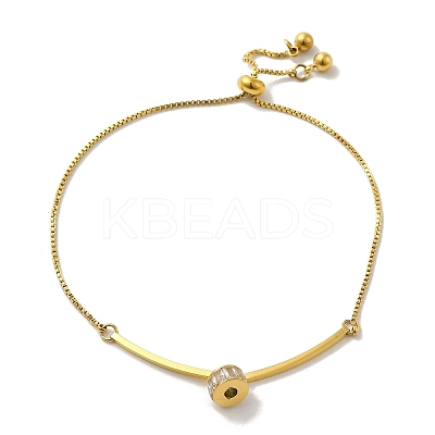 Rhinestine Column Link Slider Bracelet BJEW-K237-01G-1