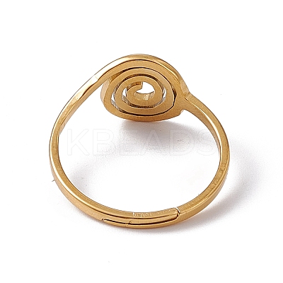 Ion Plating(IP) 201 Stainless Steel Vortex Adjustable Ring for Women RJEW-C045-07G-1