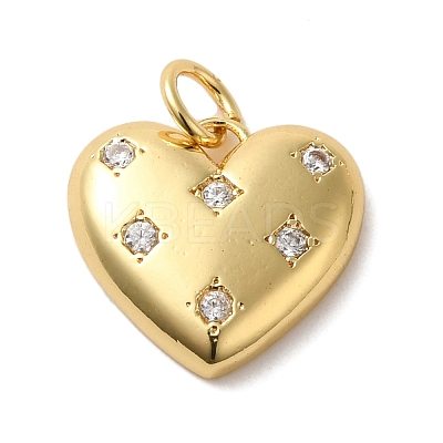 Rack Plating Brass Micro Pave Clear Cubic Zirconia Charms KK-G488-12G-1