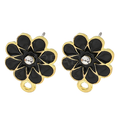 Rack Plating Alloy Stud Earring Finding FIND-C053-07G-03-1