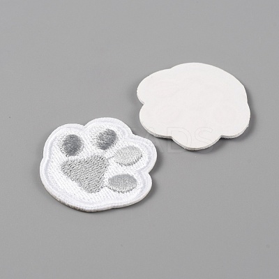 Dog Paw Print Polyester Embroidery Sew on/Self-Adhesive Patches DIY-TAC0025-03-1
