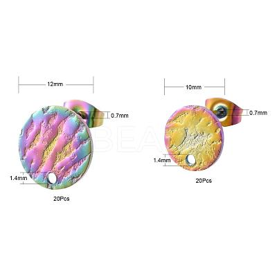 40Pcs 2 Style Ion Plating(IP) 304 Stainless Steel Stud Earring Findings STAS-LS0001-50MC-1