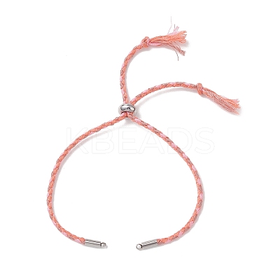 Macrame Cotton Cord Slider Bracelet Making AJEW-JB01536-01-1