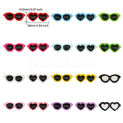 100Pcs 20 Colors Opaque Resin Cabochons RESI-GL0001-05-1