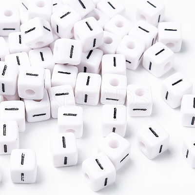 Letter Acrylic European Large Hole Beads X-OPDL-R050-10mm-I-1