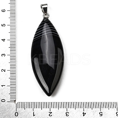Natural Black Banded Agate(Dyed & Heated) Big Pendants G-F820-06P-1