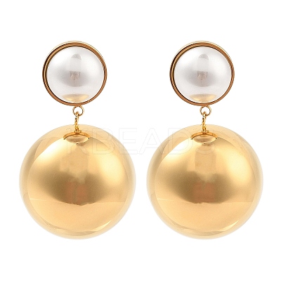 Ion Plating(IP) 304 Stainless Steel Stud Earrings EJEW-Z064-03G-1