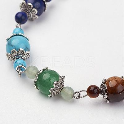 Natural & Synthetic Gemstone Beaded Bracelets BJEW-P065-11-1