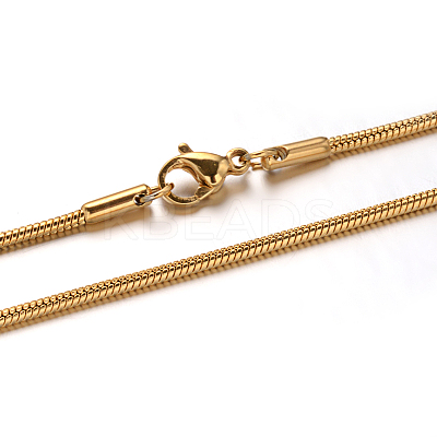 PVD Vacuum Plating 304 Stainless Steel Snake Chain Necklaces NJEW-M151-11G-1