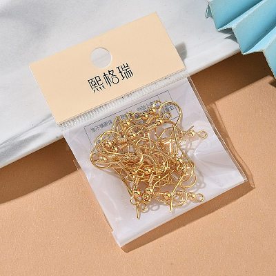 SHEGRACE Brass French Hooks with Coil and Ball XGR0001G-01G-1
