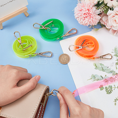 4Pcs 4 Colors Adjustable Transparent PVC Bag Straps FIND-WR0010-02-1