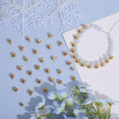 240Pcs 3 Styles Brass Christmas Bell Charms KK-CA0002-57G-1