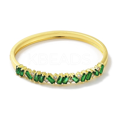 Brass Pave Clear Cubic Zirconia Hinged Bangles BJEW-Z061-06A-1
