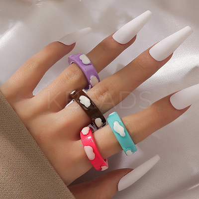 Resin Finger Rings for Women FS-WGBD8BE-02-1