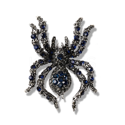 Halloween Spider Alloy Rhinestones Brooches for Party Wear X1-JEWB-S022-08B-1