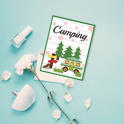 Camping Theme Carbon Steel Cutting Dies Stencils DIY-WH0309-2326-1