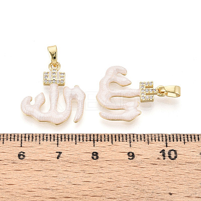 Brass Micro Pave Cubic Zirconia Enamel Pendants KK-L231-06G-02-1