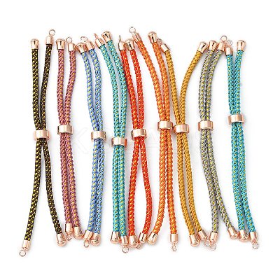 Adjustable Nylon Cord Slider Bracelet Making MAK-F026-A-RG-1