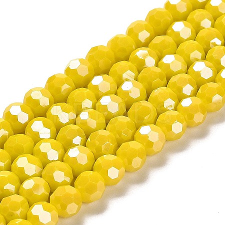 Electroplate Opaque Glass Beads Strands X-EGLA-A035-P8mm-A04-1