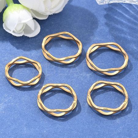 Unisex Ion Plating(IP) 304 Stainless Steel Finger Rings RJEW-E164-04G-1