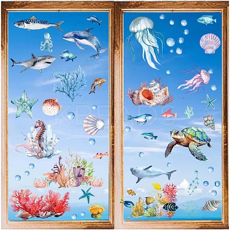 8 Sheets 8 Styles PVC Waterproof Wall Stickers DIY-WH0345-215-1