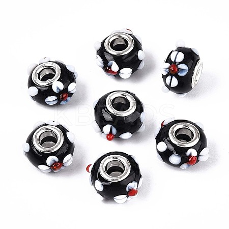 Handmade Lampwork European Beads LAMP-Q029-03K-1