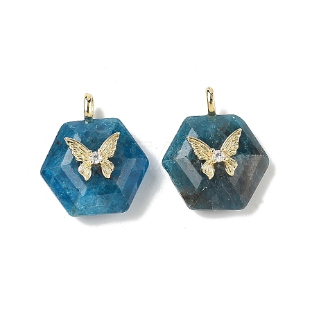 Natural Apatite Faceted Pendants G-P585-01G-08-1