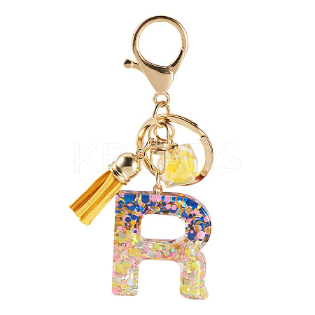 Alloy Resin Polygon Keychains KEYC-TADJ0002-03G-R-1