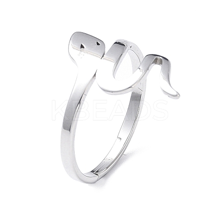 Non-Tarnish 304 Stainless Steel Snake Adjustable Ring for Women RJEW-I097-06P-1
