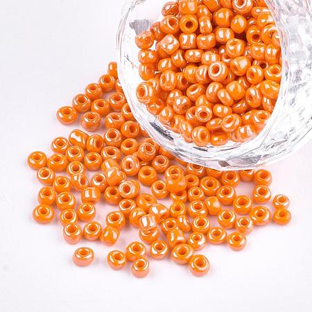 DIY Craft Beads 8/0 Opaque Colors Lustered Round Glass Seed Beads X-SEED-A012-3mm-130-1