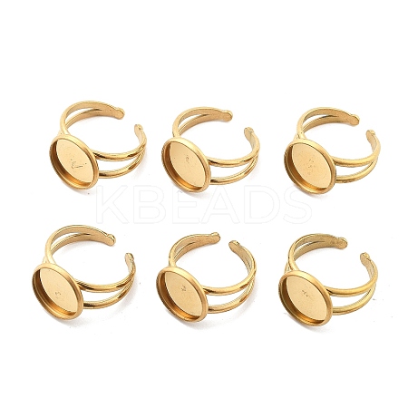 Ion Plating(IP) 304 Stainless Steel Cuff Ring Settings LS-STAS-E202-02B-G-1