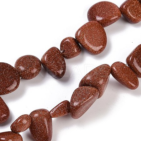 Synthetic Goldstone Nuggets Beads Strands G-B125-A07-01-1
