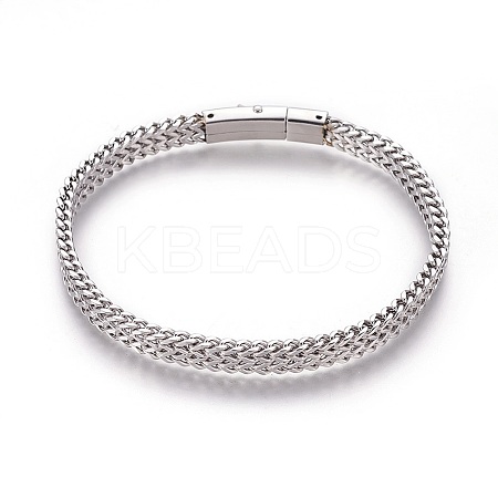 Tarnish Resistant 304 Stainless Steel Mesh Bracelets LS-BJEW-L665-04P-1