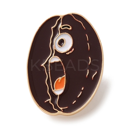 Alarmed Coffee Bean Enamel Brooches AL-I003-03G-01-1