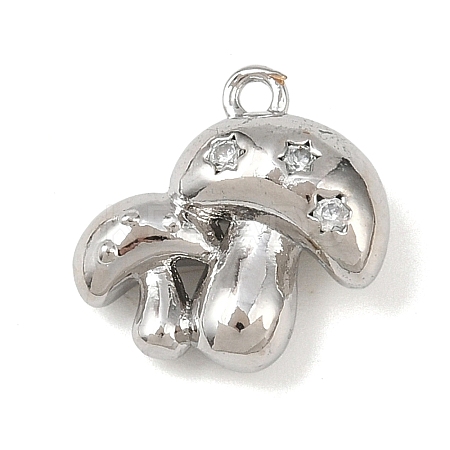 Brass Micro Pave Clear Cubic Zirconia Charms KK-G545-21P-1