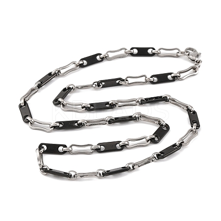 201 Stainless Steel Oval Links Chain Necklace NJEW-F222-38EBP-02-1
