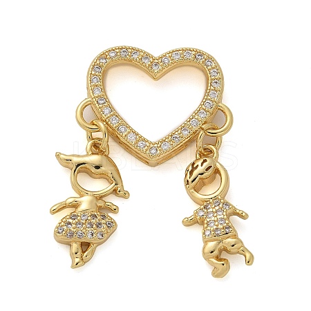 Brass Micro Pave Cubic Zirconia Pendants KK-M319-08G-1