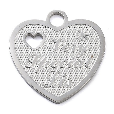 Anti-Tarnish 304 Stainless Steel Pendants STAS-M076-01P-1