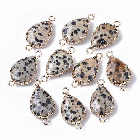 Natural Dalmatian Jasper Links connectors G-S359-035A-1