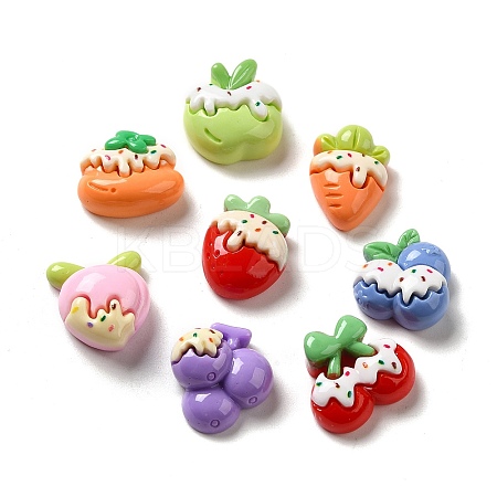 Opaque Resin Decoden Cabochons RESI-D009-03-1