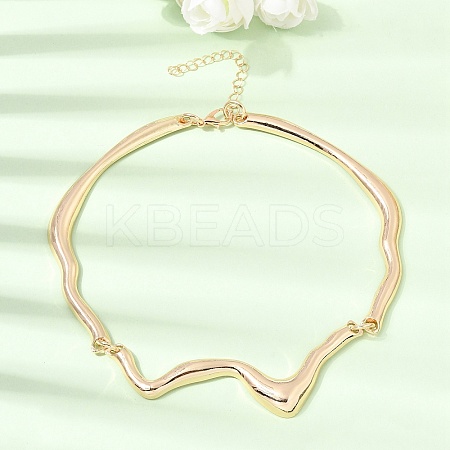 Alloy Flow Water Choker Necklaces for Women AL-CBA9074-01G-1